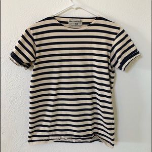 Black and white striped T